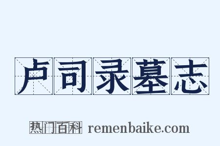 卢司录墓志是什么意思的图片